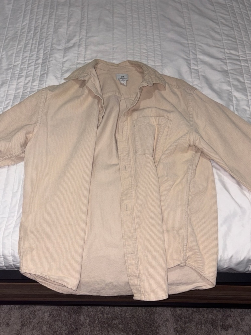 H&M Light Beige Corduroy Shirt Jacket